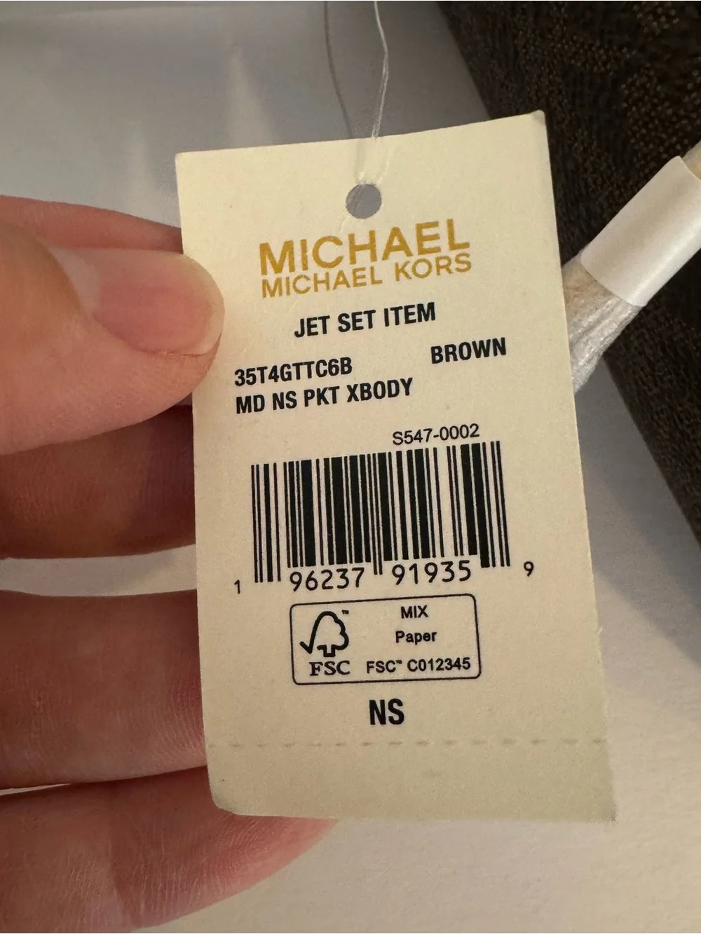 Michael Kors Jet Set Medium Signature Logo Crossbody Bag Brown NWT